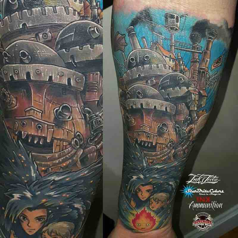 Howls Moving Castle Tattoo by Troy Slack