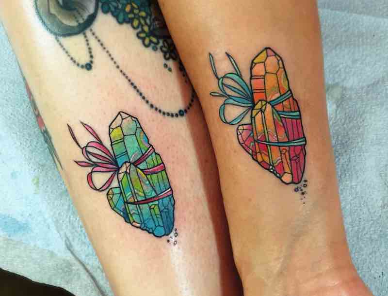 Matching Crystal Tattoos by Katie Shocrylas