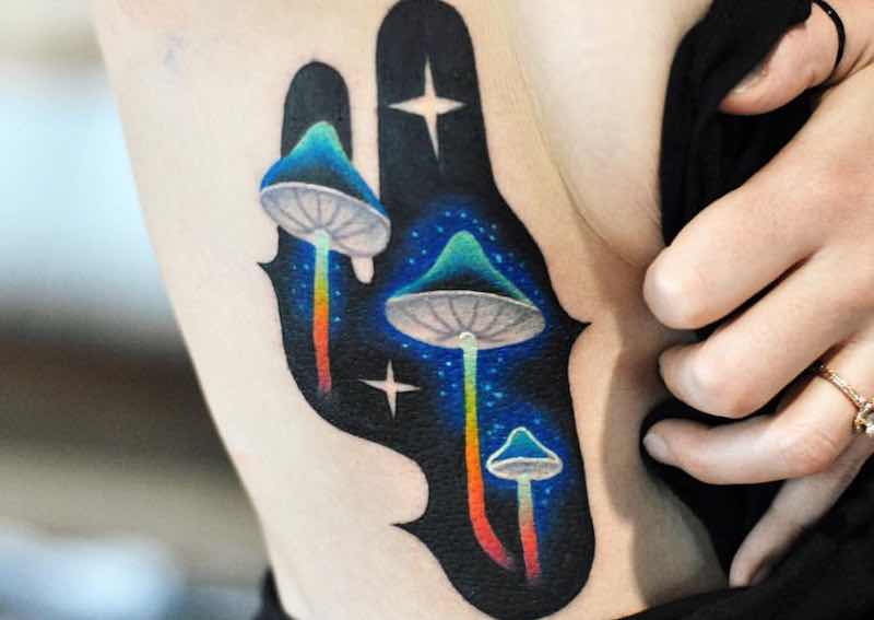 Mushroom Tattoo by David Peyote