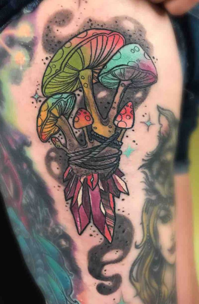 Mushroom Tattoo by Liz Reyes