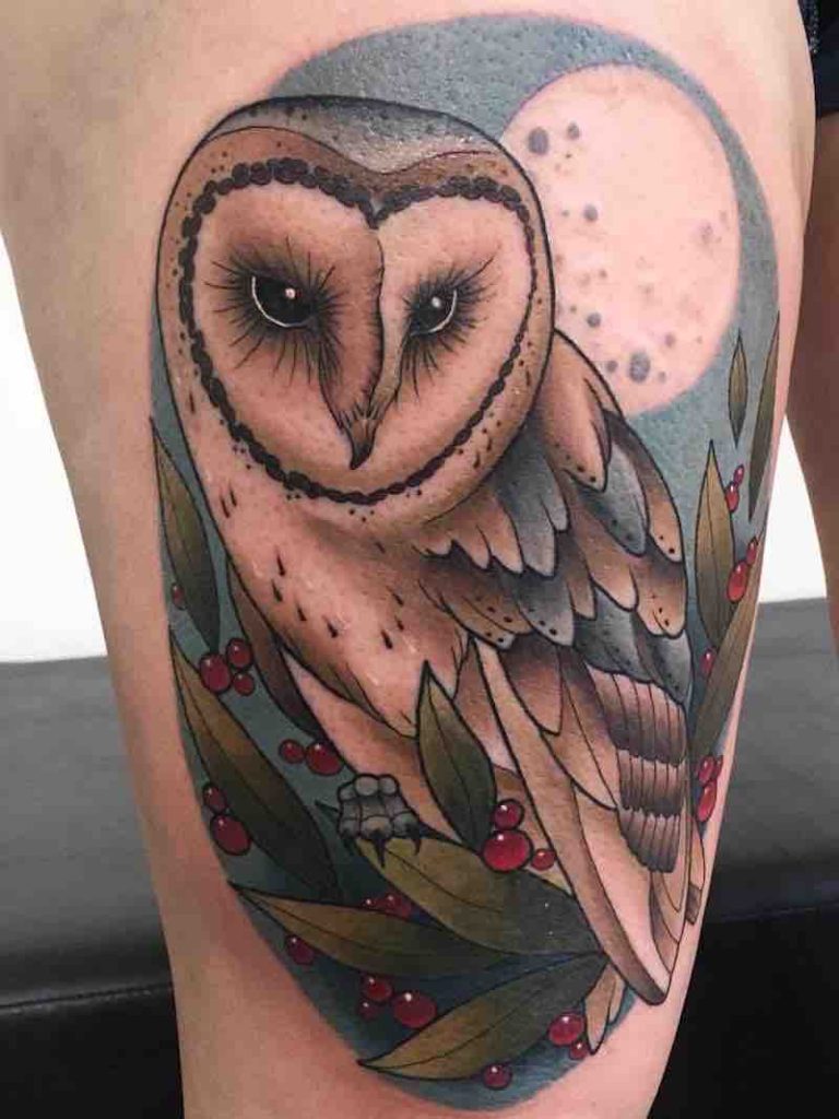 Owl Tattoo by Fraser Peek