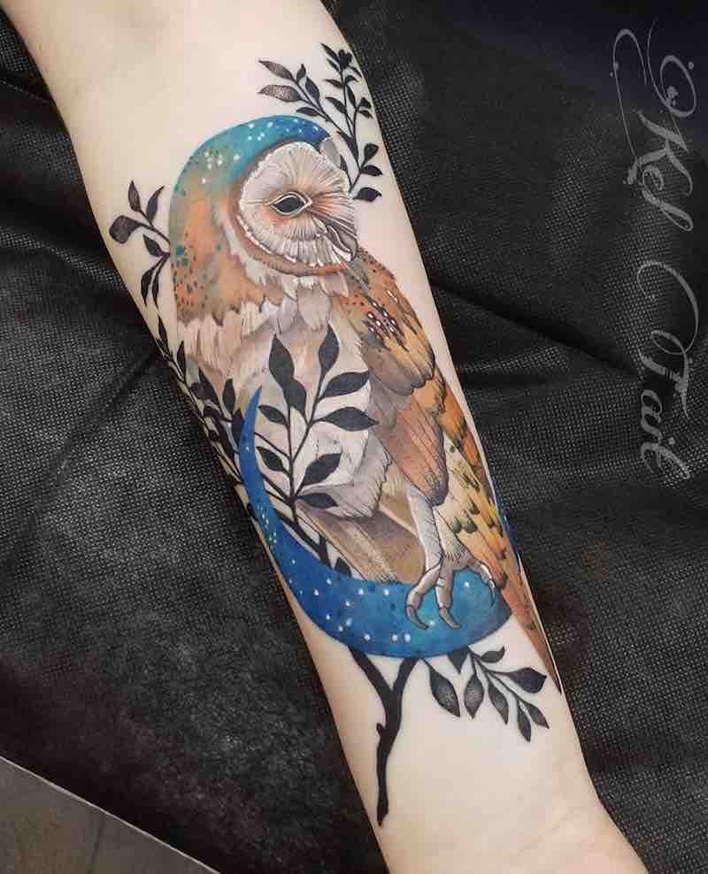 Owl Tattoo by Kel Tait