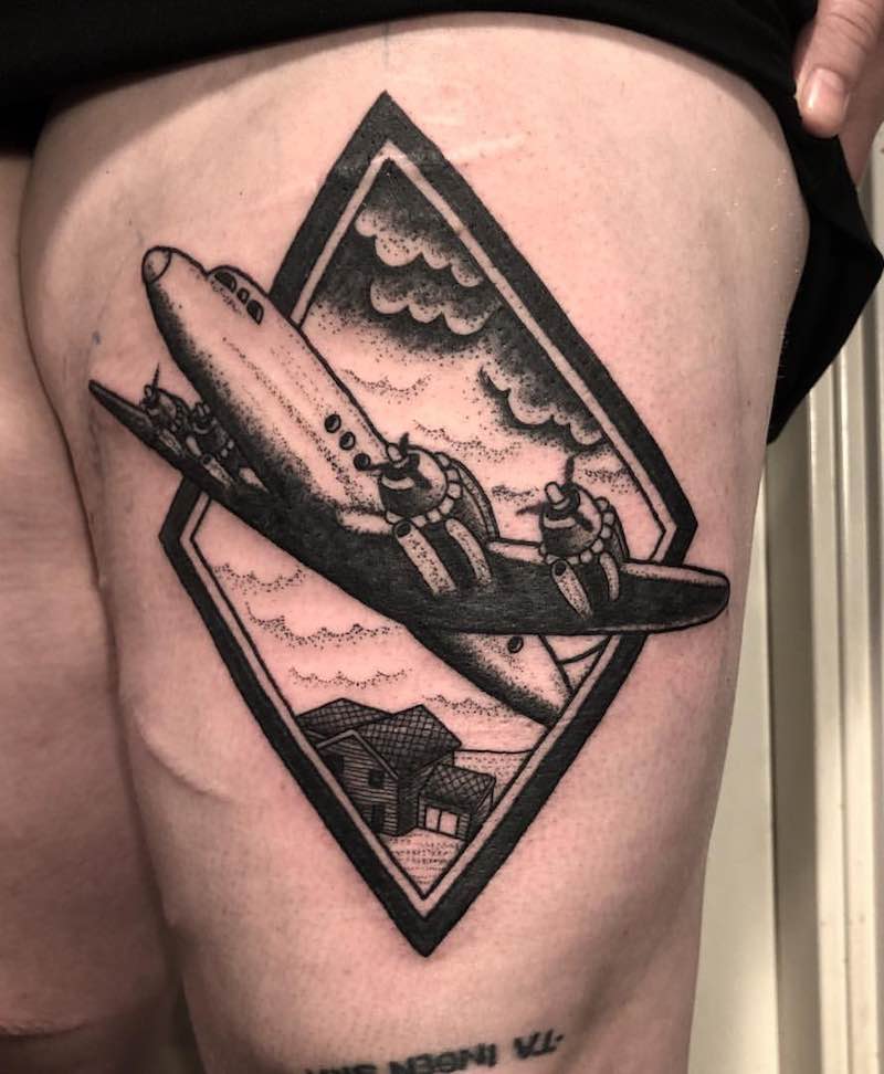 Plane Tattoo by Jack Ankersen