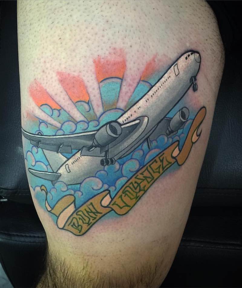 Plane Tattoo by Myrhwan Cortes