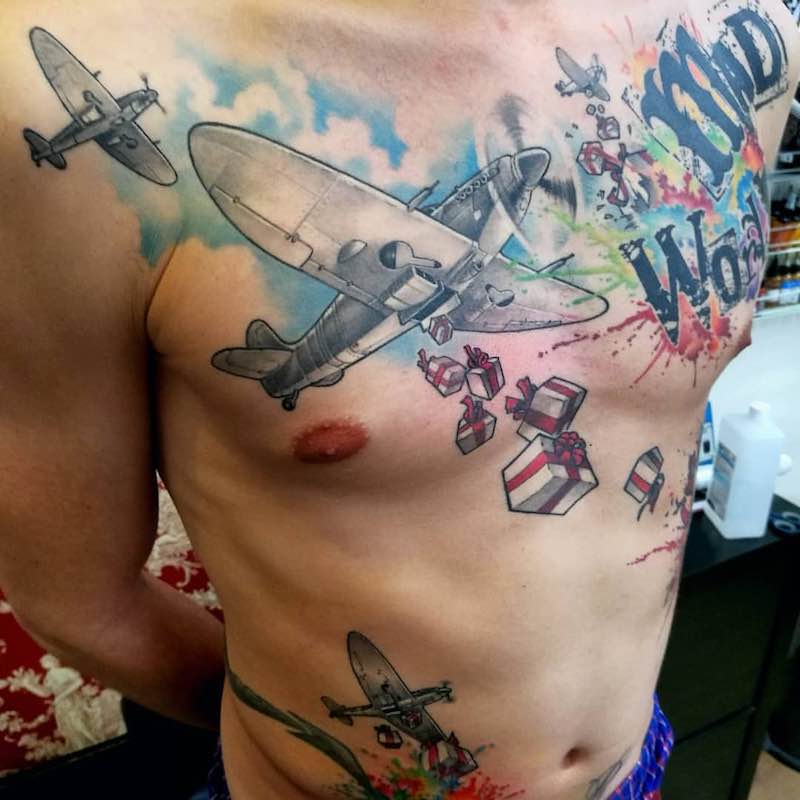Plane Tattoo by Sonny Superglue