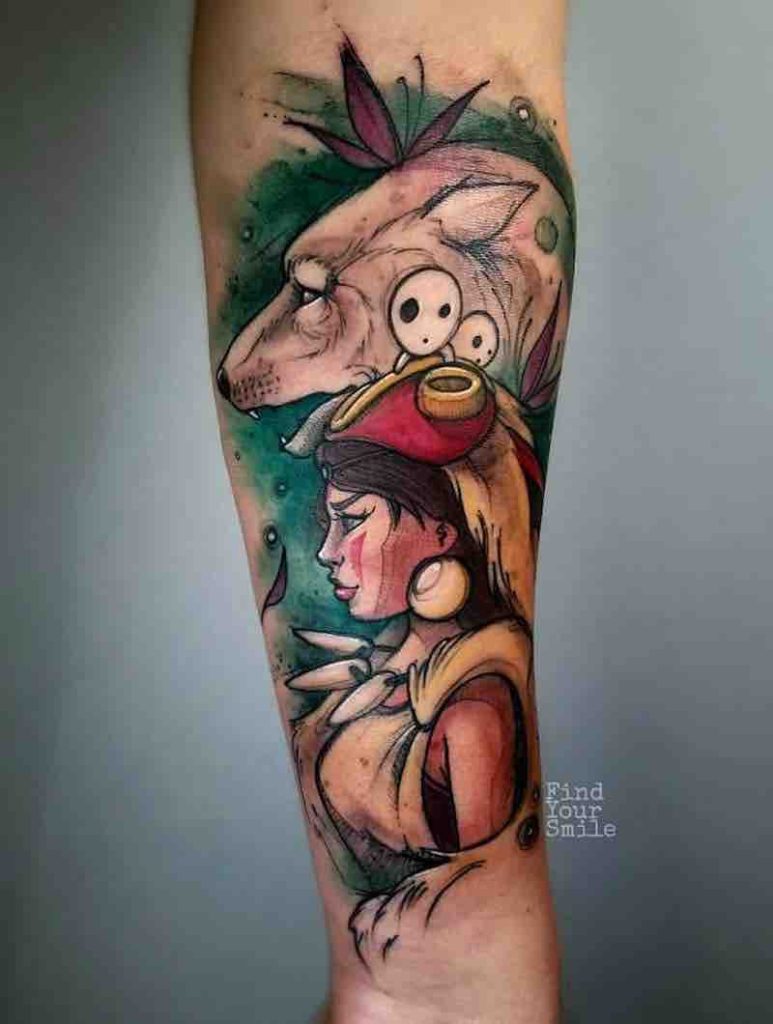 Princess Mononoke Tattoo 3 by Russell Van Schaick