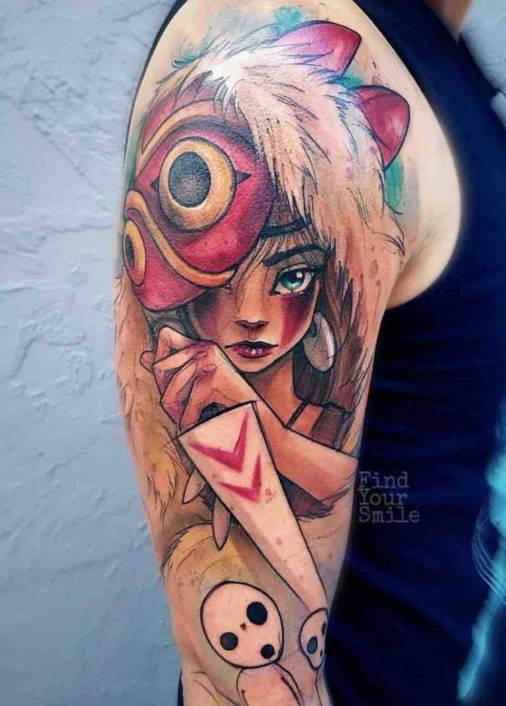 Princess Mononoke Tattoo 4 by Russell Van Schaick