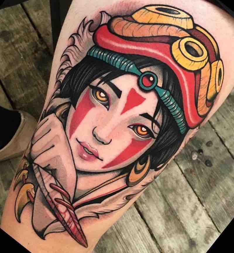 Princess Mononoke Tattoo by Alan Ferioli