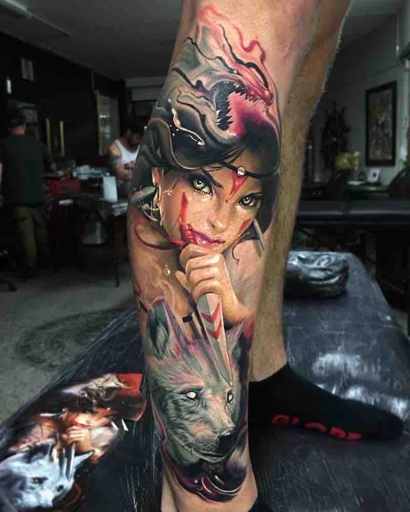 Princess Mononoke Tattoo by Ben Kaye