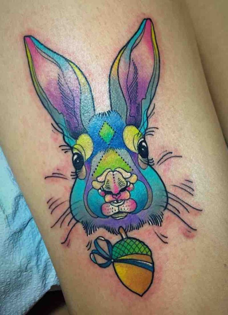 Rabbit Tattoo 2 by Katie Shocrylas