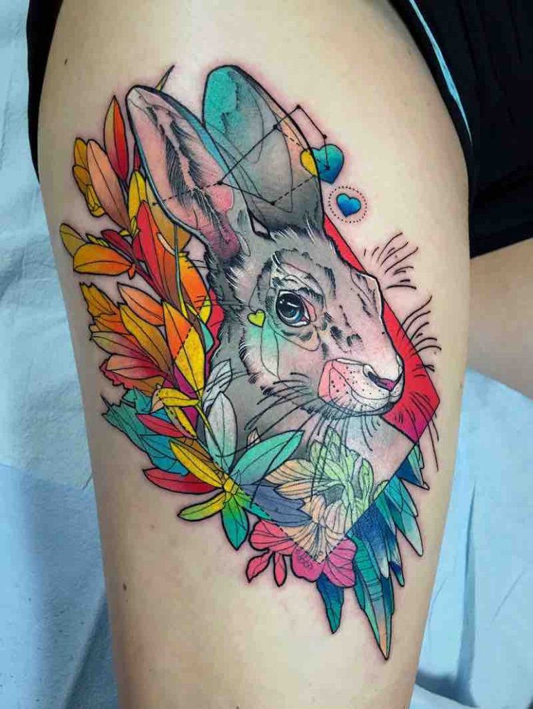 Rabbit Tattoo by Katie Shocrylas