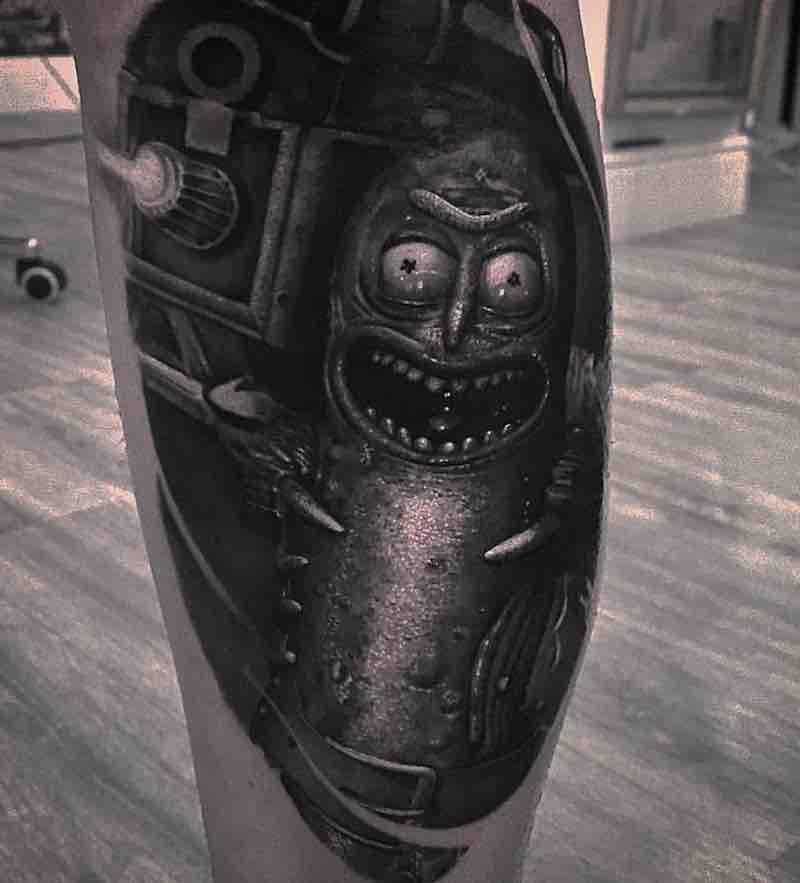 Rick and Morty Pickle Rick Tattoo by Owen Paulls