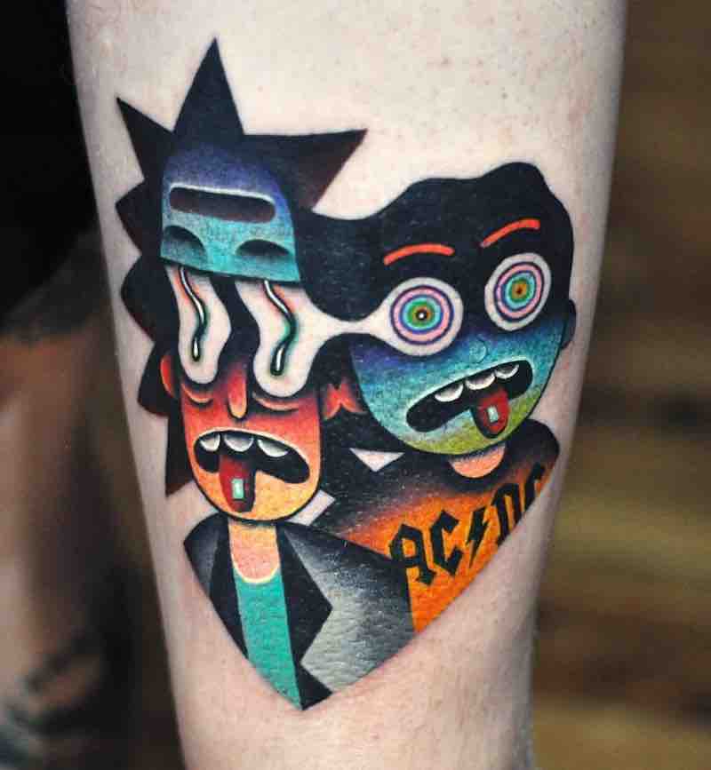 Rick and Morty Tattoo 3 by David Peyote