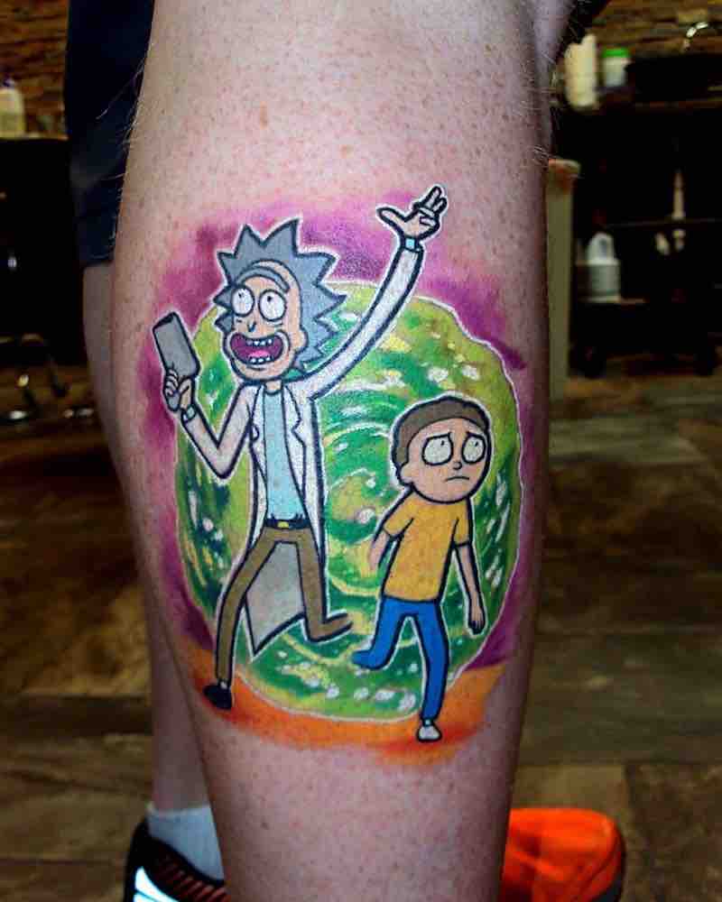 Rick and Morty Tattoo by Andrew Douglas