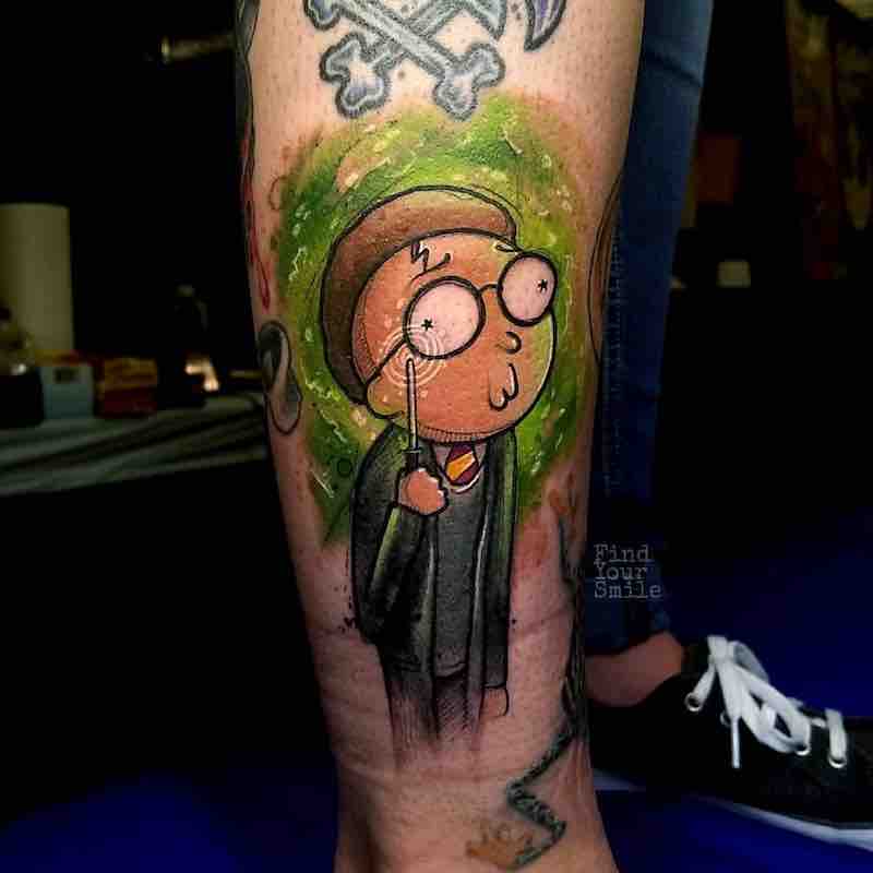 Rick and Morty Tattoo by Russell Van Schaick