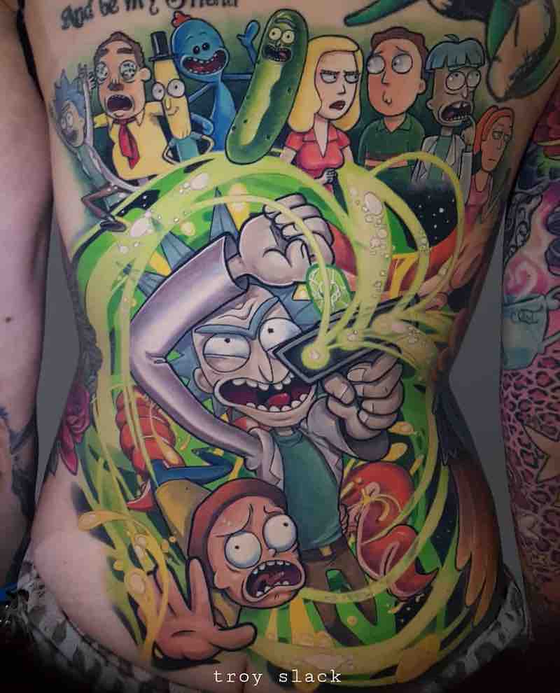 Rick and Morty Tattoo by Troy Slack