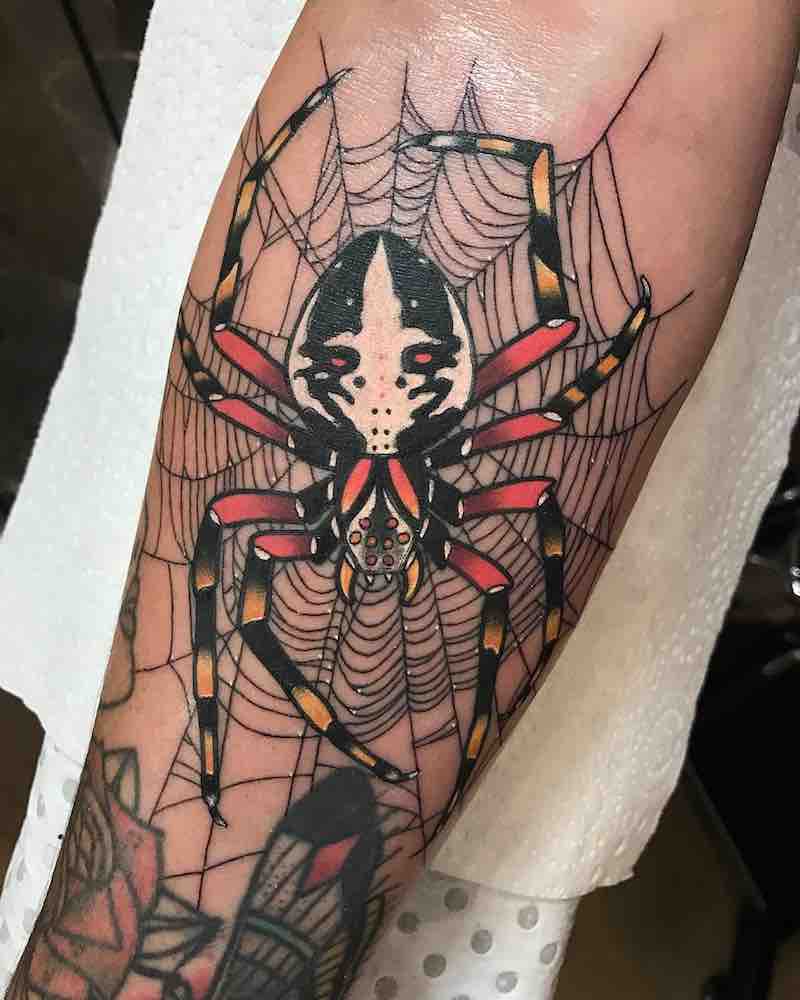 Spider Tattoo by Drew Shallis