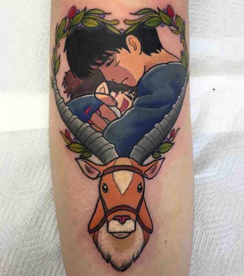 Studio Ghibli Princess Mononoke Tattoo by Ashley Luka