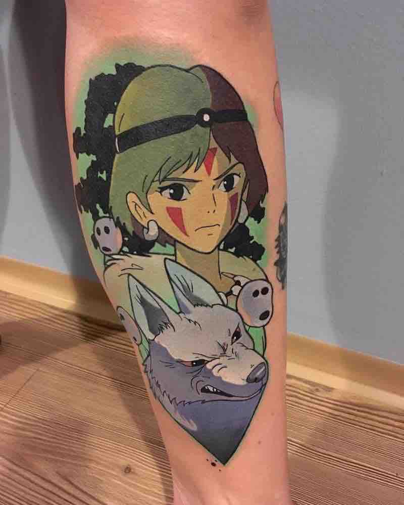 Studio Ghibli Princess Mononoke Tattoo by Lehel