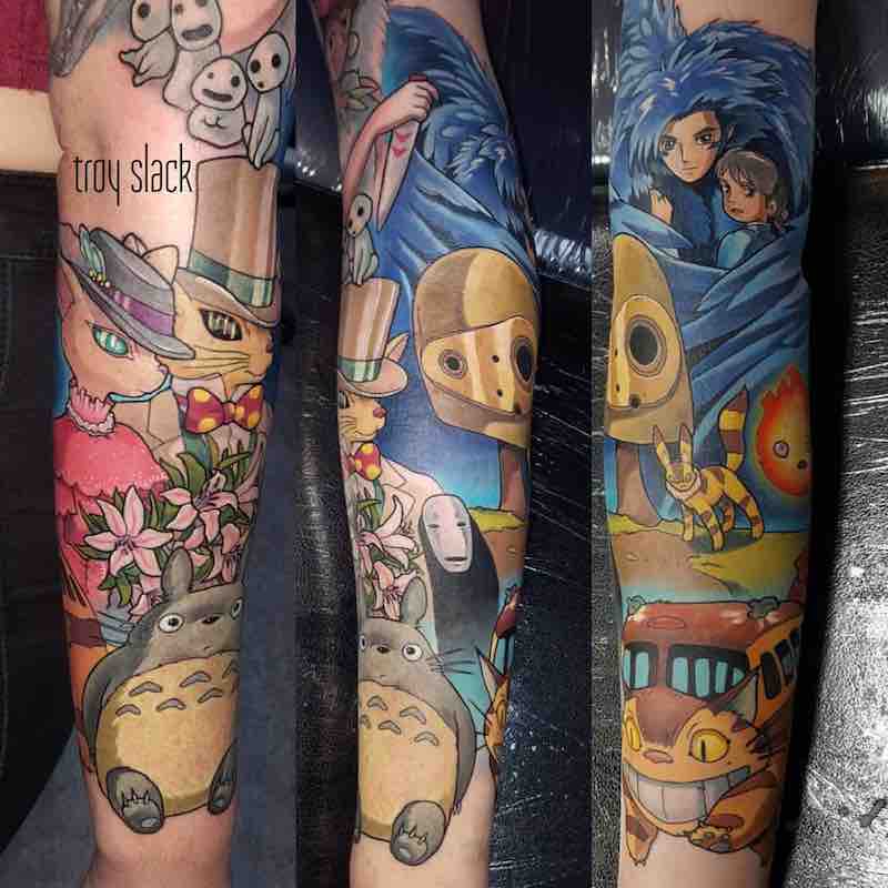 Studio Ghibli Tattoo Sleeve by Troy Slack