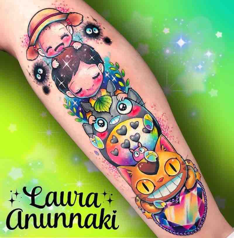 Totoro Tattoo 3 by Laura Anunnaki