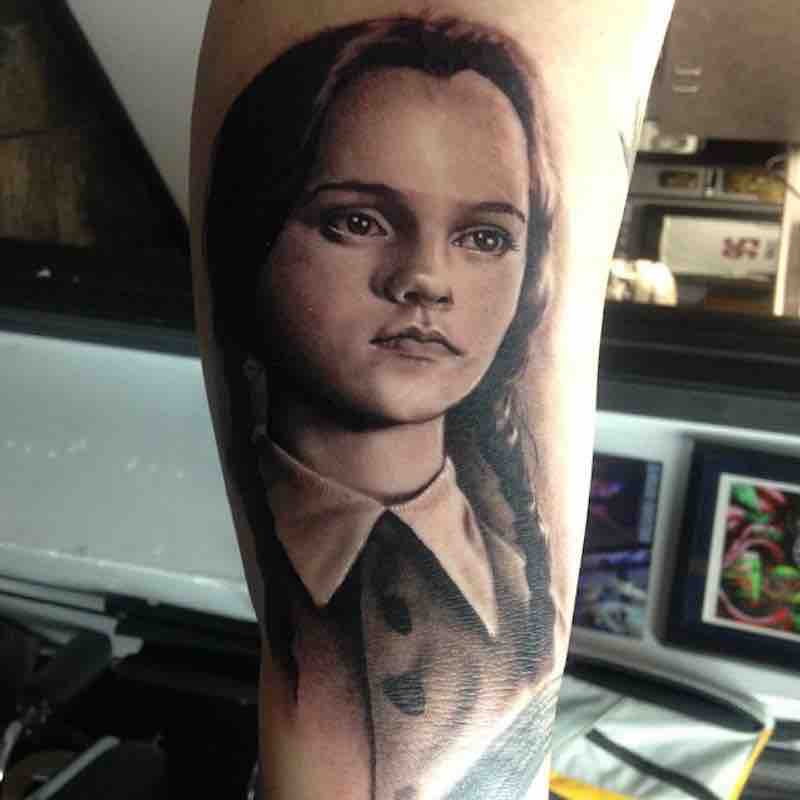 Wednesday Addams Family Tattoo by David Vega