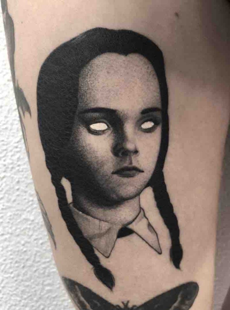 Wednesday Addams Family Tattoo by El UF