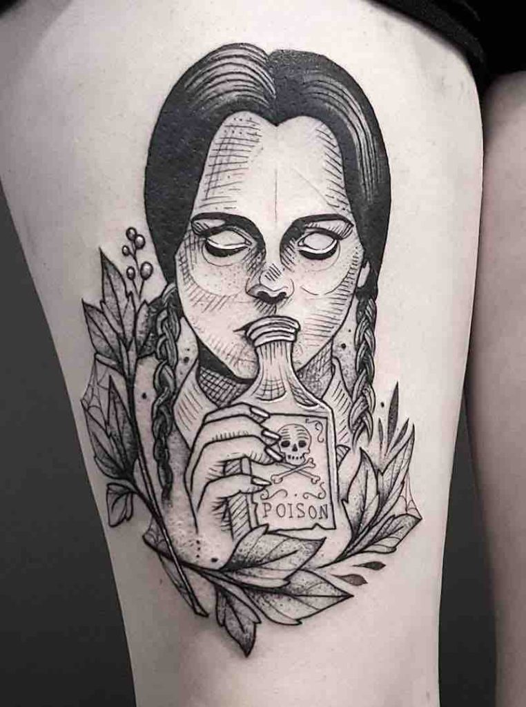Wednesday Addams Tattoo by Cutty Bage