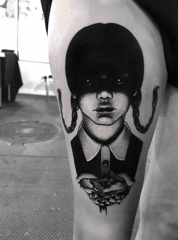 Wednesday Addams Tattoo by Lydia Madrid