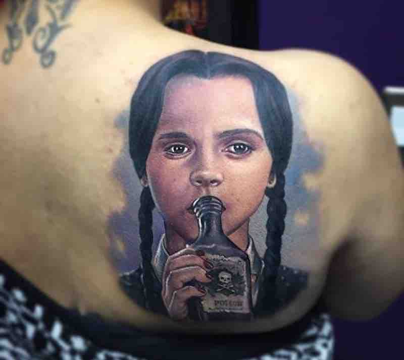 Wednesday Addams Tattoo by Paul Acker