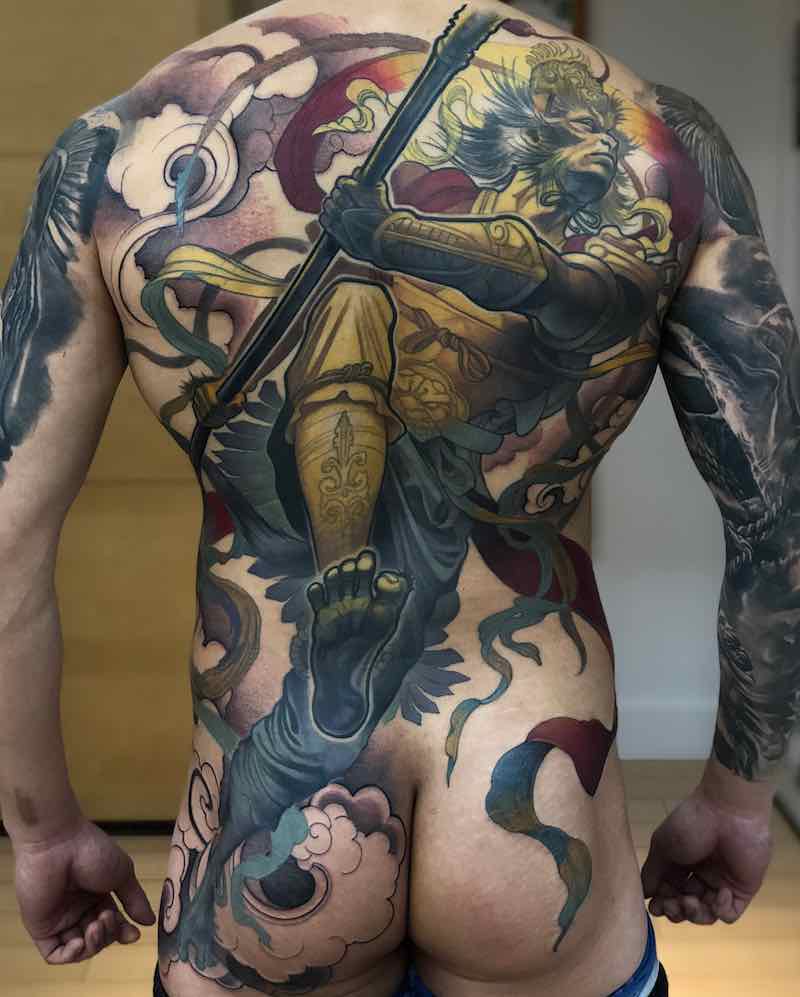Mens Back Tattoo 2 by Steve Moore