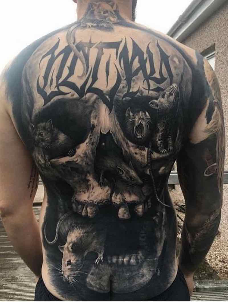 Mens Back Tattoo by Steve Butcher