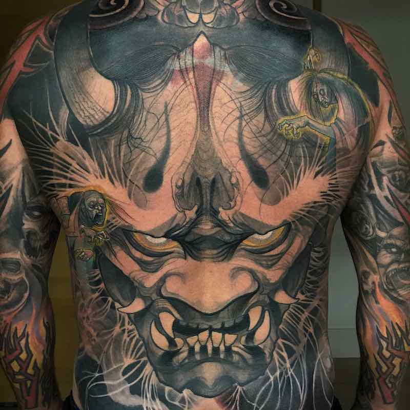 Mens Back Tattoo by Steve Moore