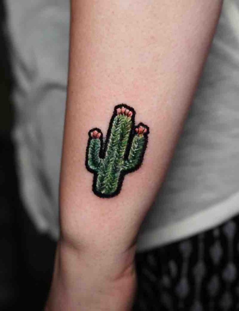 Cactus Embroidery Tattoo by Ksu Arrow