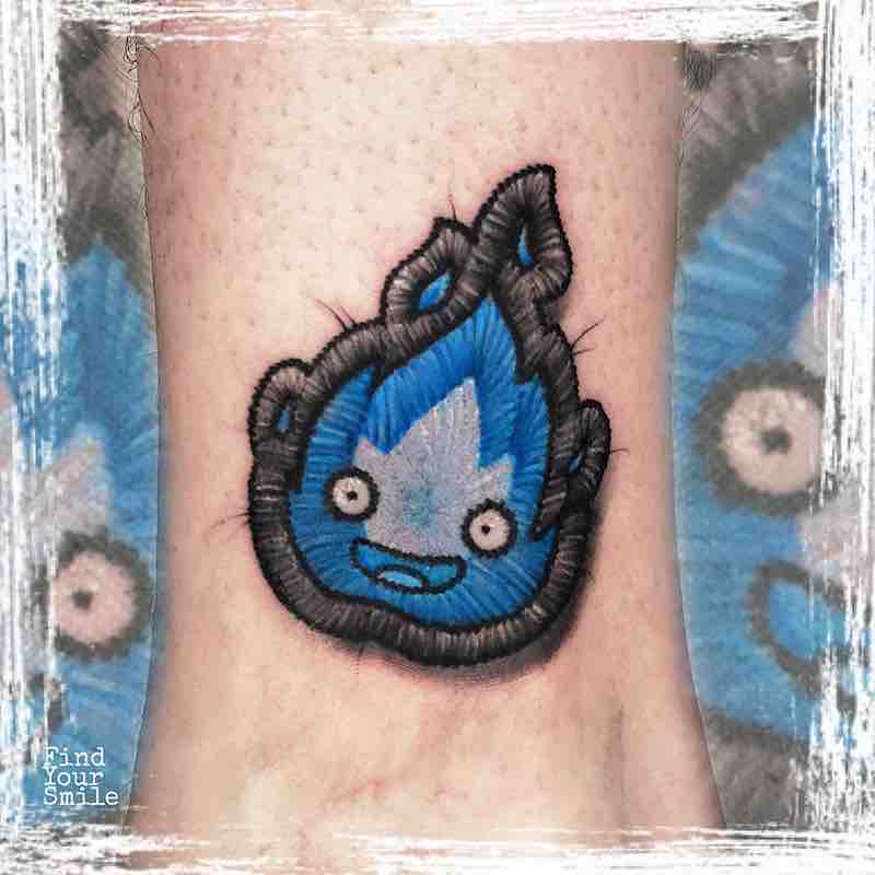 Calcifer Embroidery Tattoo by Russell Van Schaick